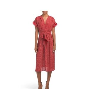 Max studio Printed Crepe Midi Dress